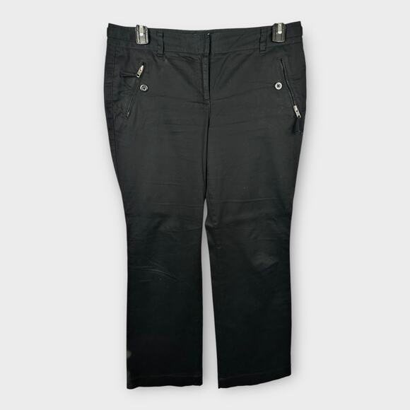 Ann Taylor Loft Womens size 12 Marisa Trouser Pants Bootcut Flare Black - Picture 1 of 7